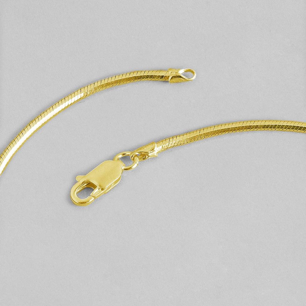 Golden Serpent 925 Sterling Silver Gold Plated Men'S Chain : CH-10038-G