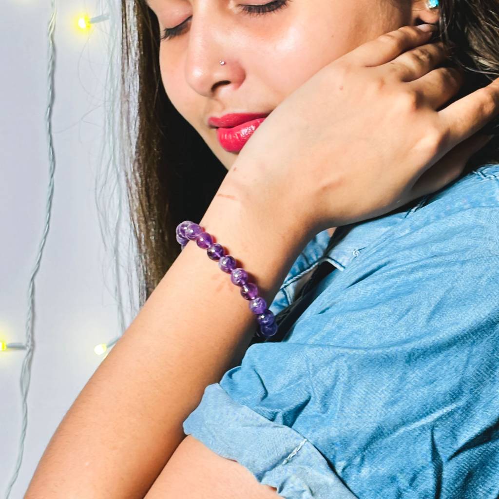 Natural Amethyst Bracelet : IS-BR-ST-1139