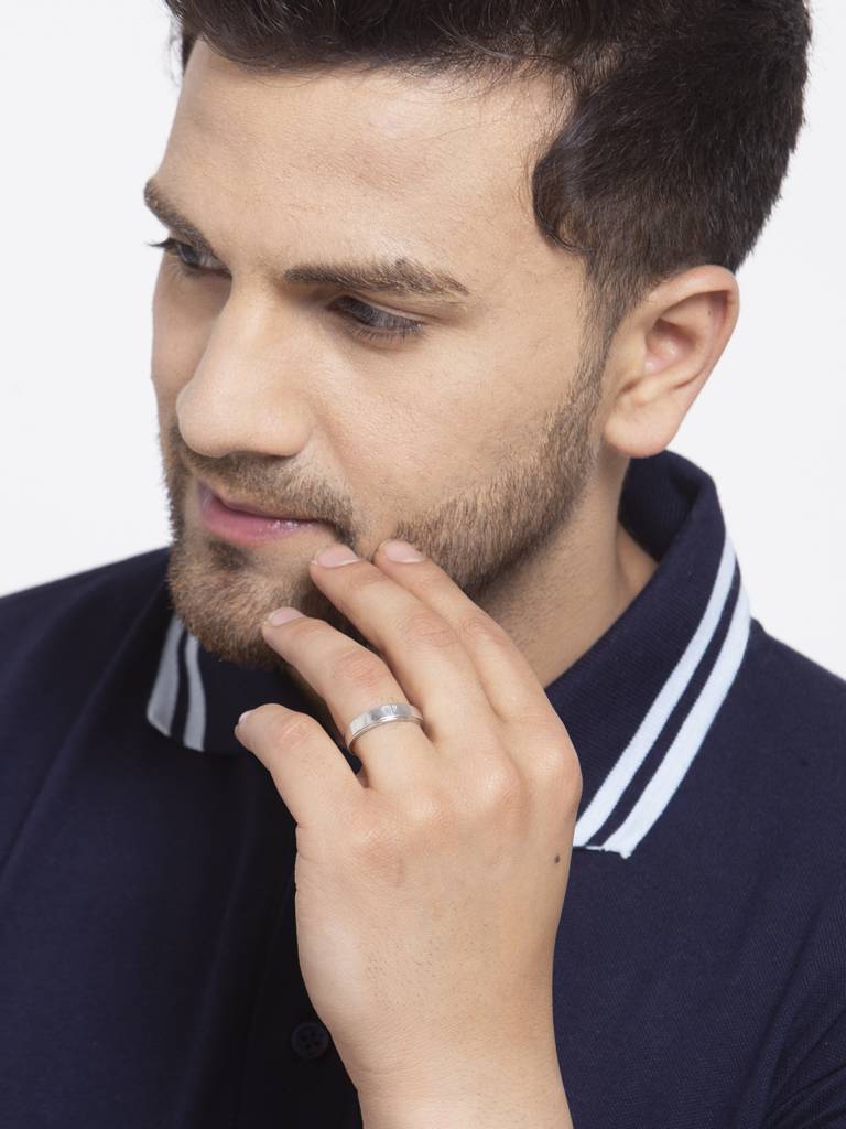 Pure 925 Sterling Silver Heart Adjustable Ring Gift For Men And Boys : CSCPLR4_M