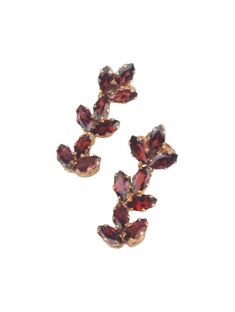 925 Sterling Silver Gold Plated Garnet Earrings For Women - Gemstone Earrings | Handmade Jewelry | Elegant Daily Wea : FU-003G