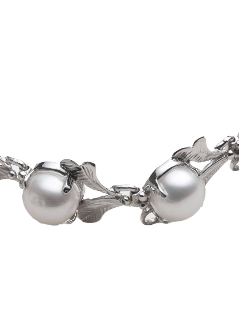 925 Sterling Silver Pearl Bracelet For Women Handmade Gemstone Bracelet Elegant Jewelry Gift For Her : FU-1047