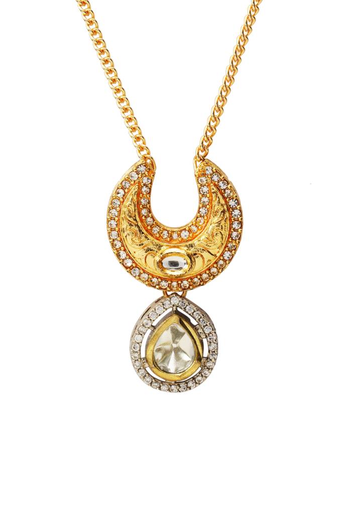 22Kt Gold-Plated Moonlit Polki Necklace : P12019