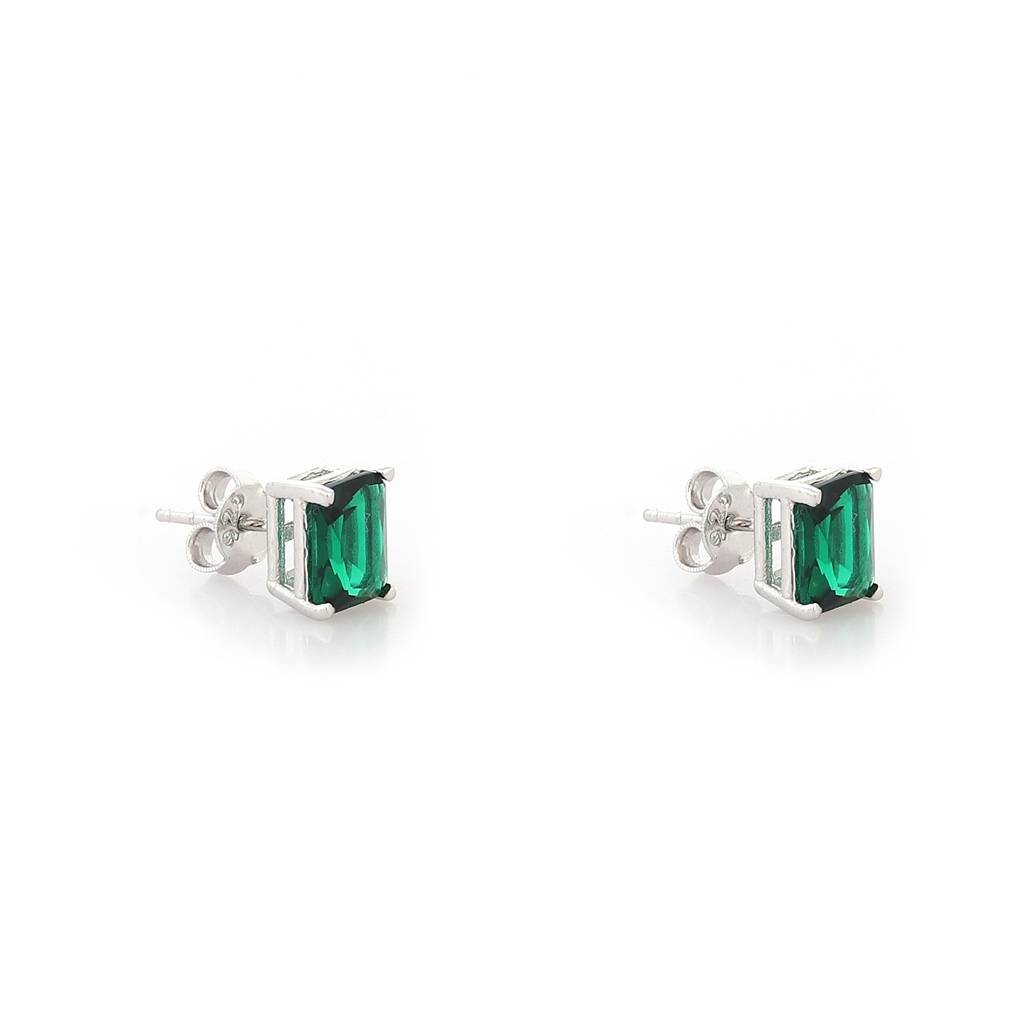Iski Uski 925 Sterling Silver Victoria Emerald Drop Earrings