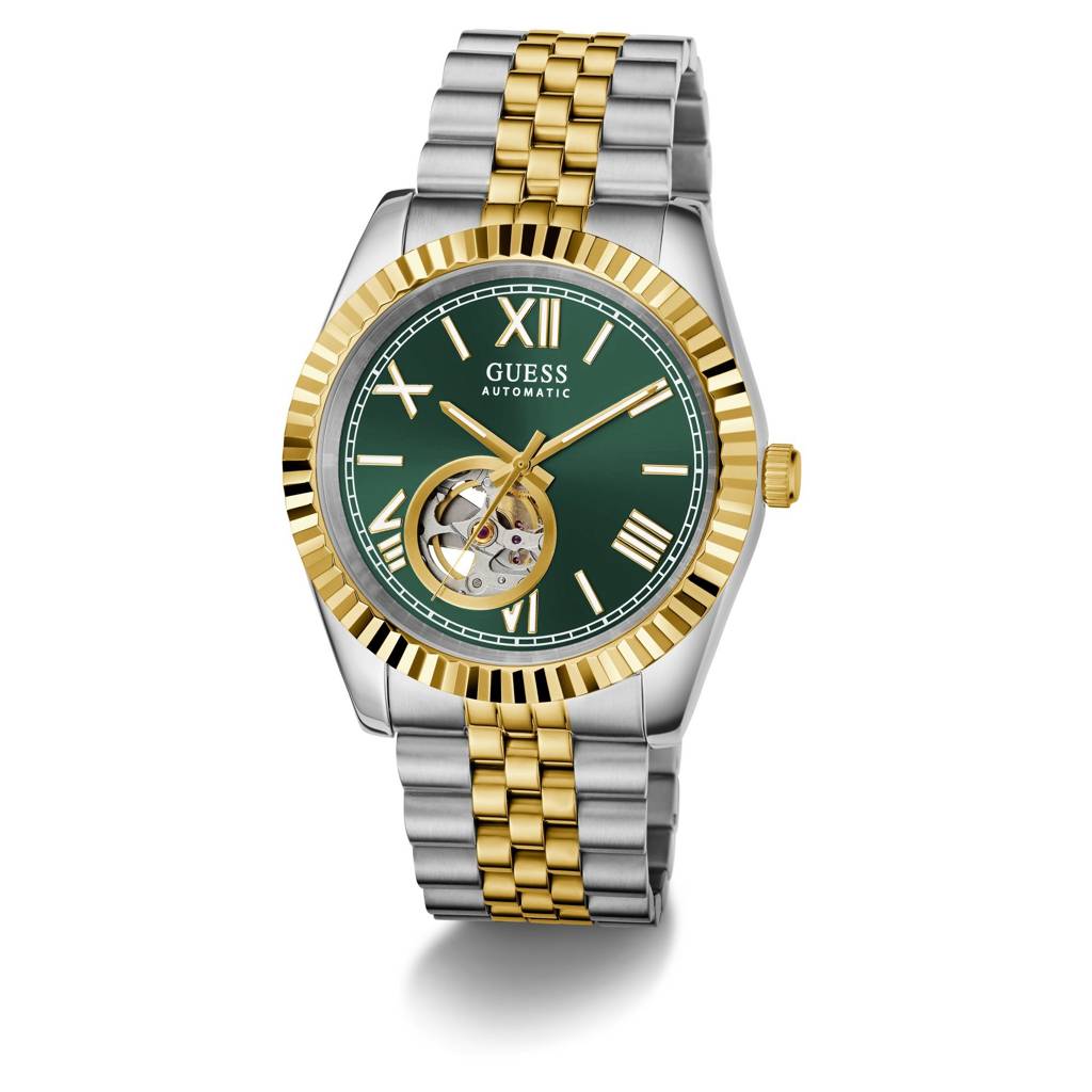 Guess Round 42Mm Green Dial Mechanical Automatic Men Watch - Gw0984G4 : GW0984G4