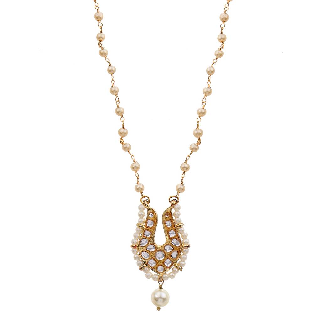 22Kt Gold-Plated Regal Pearl Chain Necklace : PE10005