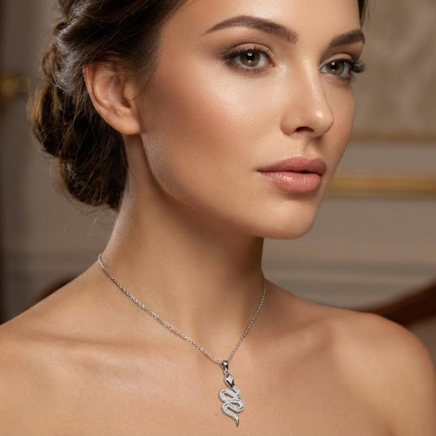 Single Snake Necklace For Women | Minimal Bar Style Pendant Jewellery : 6615130050