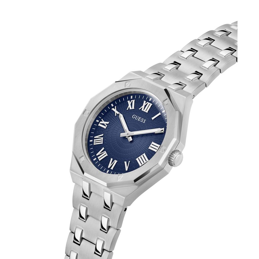 Guess Round 43Mm Blue Dial Analog Men Watch - Gw0575G4 : GW0575G4