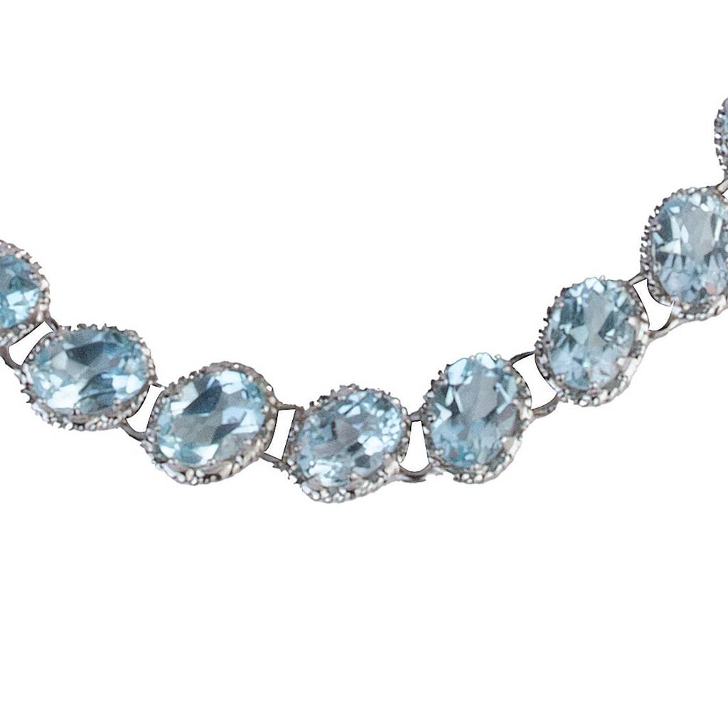 925 Sterling Silver Blue Topaz Bracelet For Women | Elegant Gemstone Bracelet For Daily & Party Wear : FU-0980