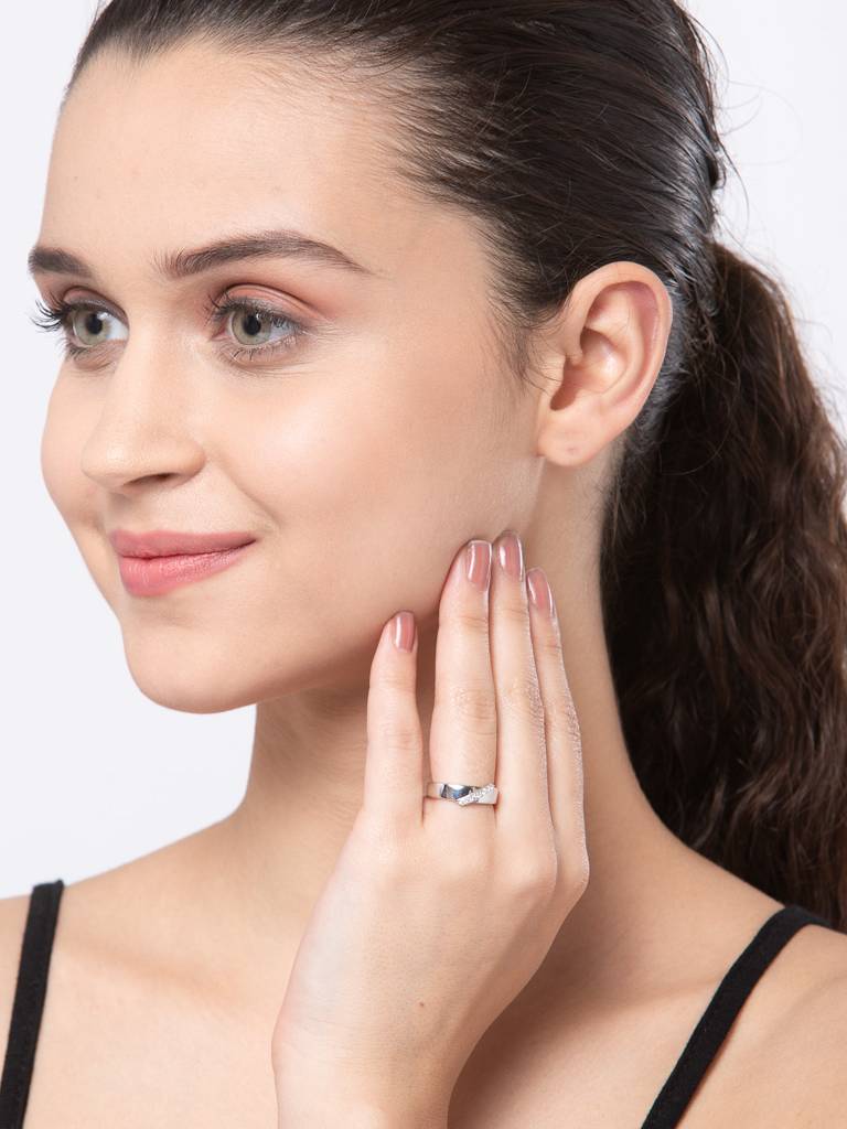 Pure 925 Sterling Silver Monte Adjustable Ring Gift For Women And Girls : CSCPLR3_F