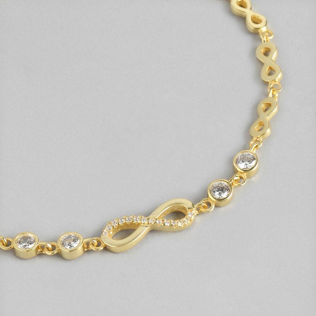 Eternal Sparkle 925 Sterling Silver Gold Plated Bracelet : BR-80157