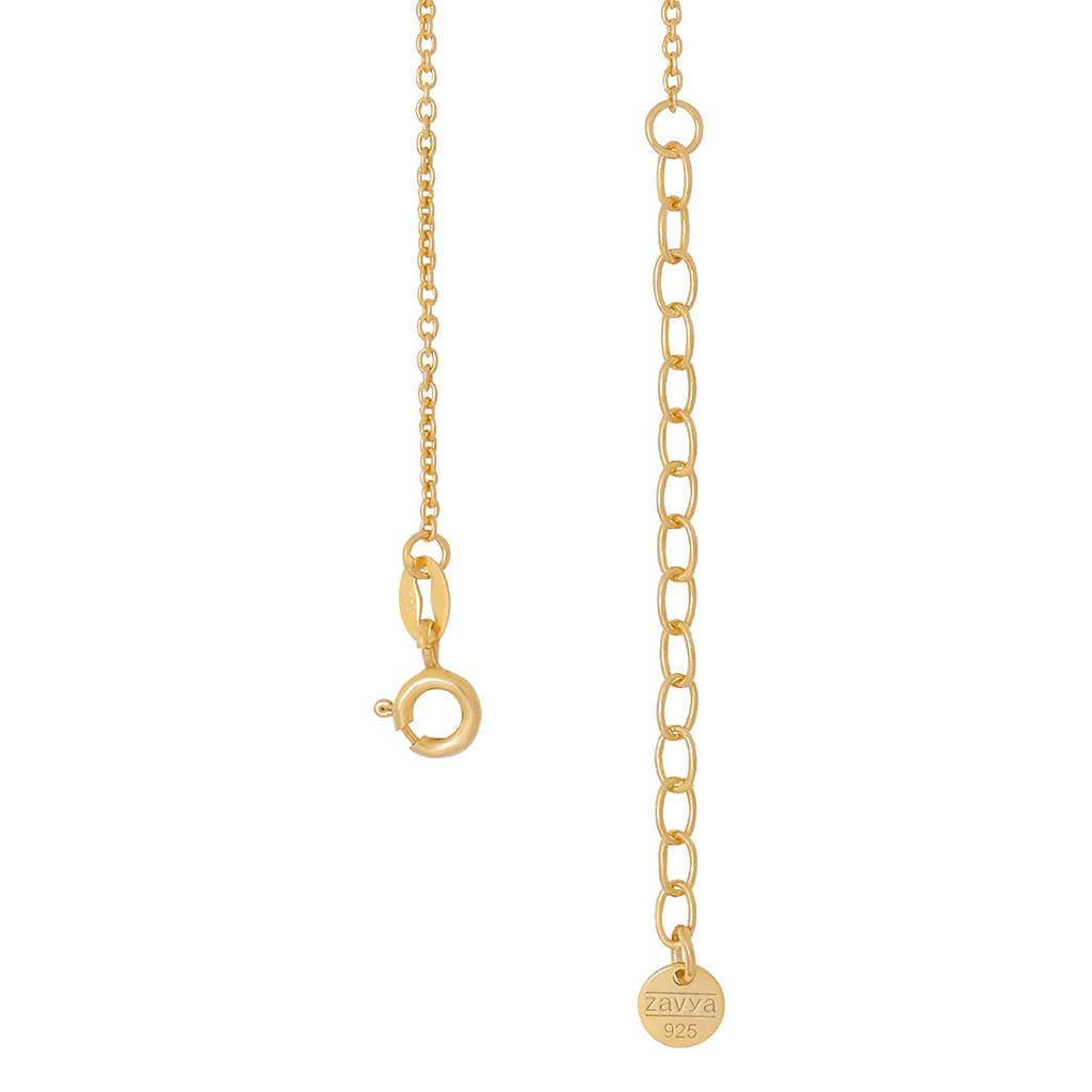 Modern Leaf Design Gold Plated 925 Sterling Silver Mangalsutra : MGS-10082-G