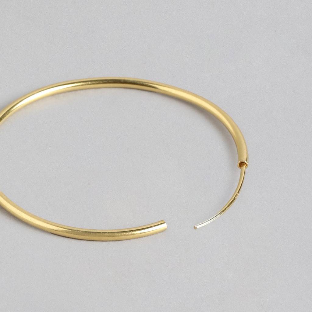 Great Golden Hoops 925 Sterling Silver Earrings : EAR-20451-G