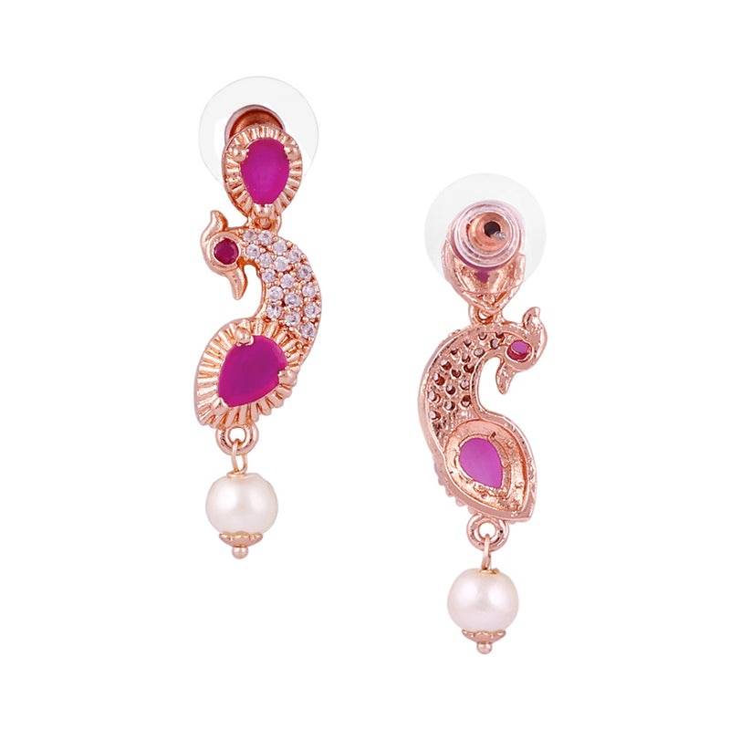 Morbagh Party Wear Dazzling Cz Necklace Set : AD-910-RGRBNKER