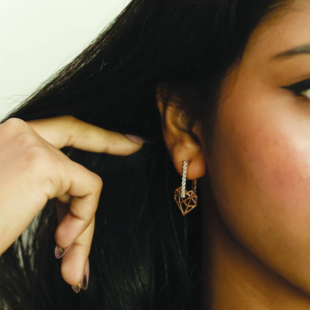 Heart Huggies - Lab Diamond Earrings : LLER0138