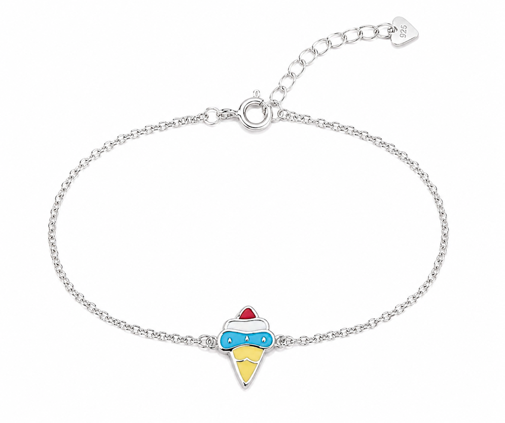 Pastel Ice Cream 925 Sterling Silver Bracelet For Girls : K013