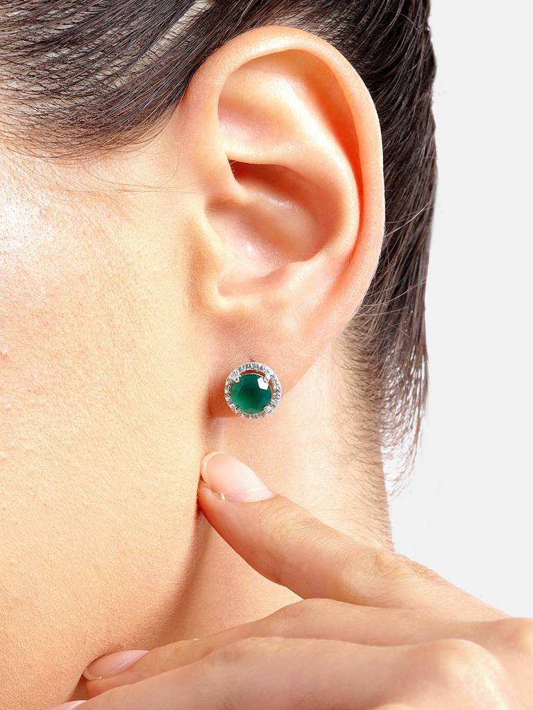 92.5 Silver Green Onyx Stud : 92.5 Silver Green Onyx Stud : 92.5 Silver Green Onyx Stud : 92.5 Silver Green Onyx Stud : 