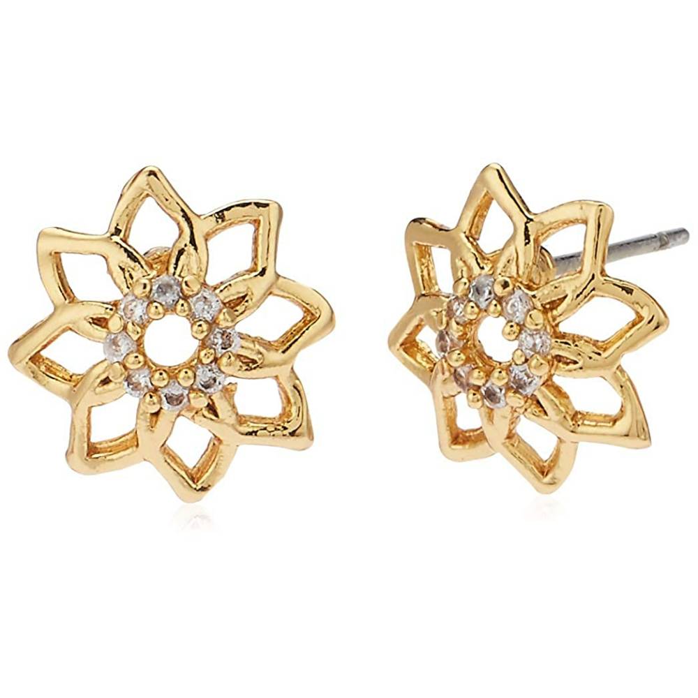 Estele Gold Plated Cz Flower Designer Pendant Necklace For Women (Set Of 2) : AD-294NKER