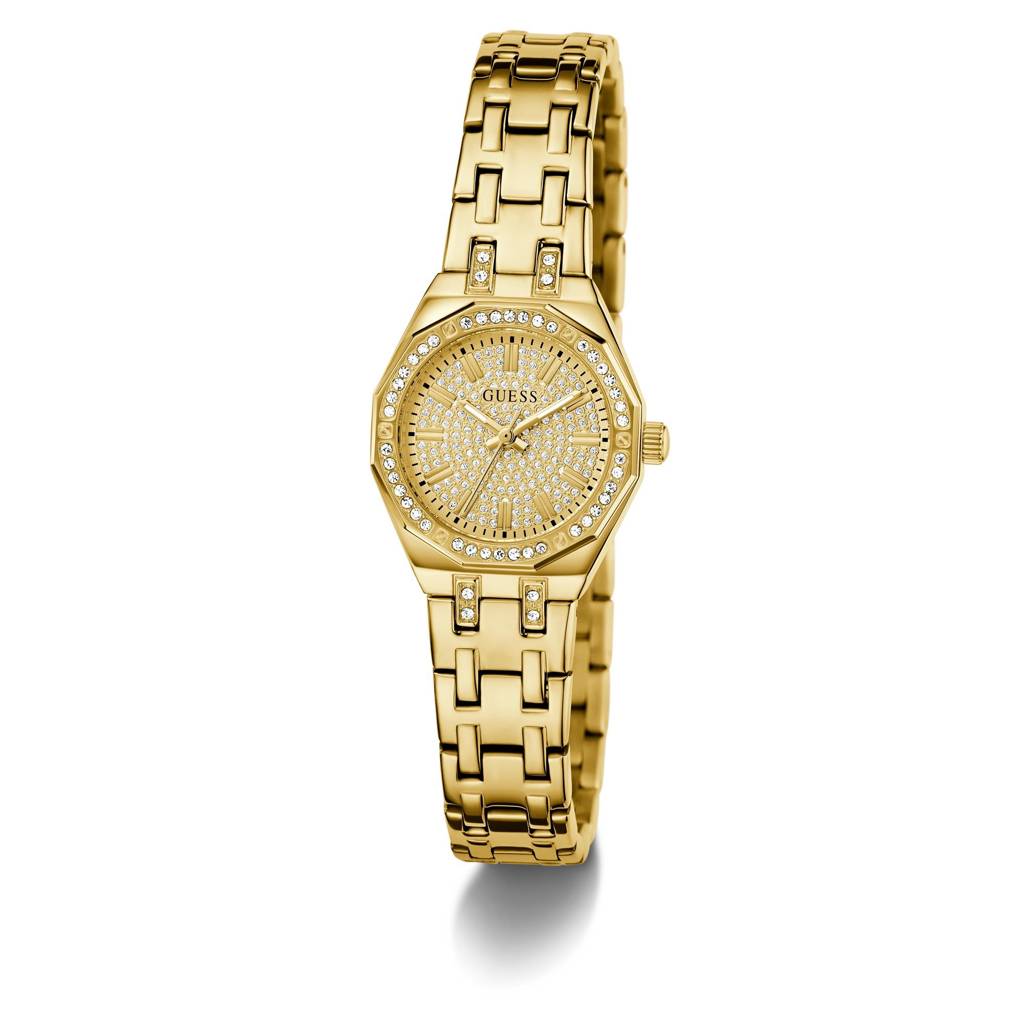 Guess Round 25Mm Champagne Dial Analog Women Watch - Gw0931L2 : GW0931L2