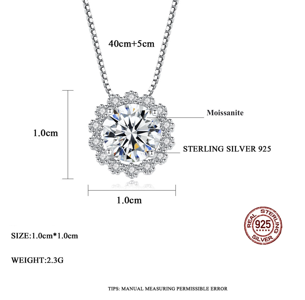 Frosted Halo Moissanite Stud Earrings And Pendant For Women And Girls : FrostedHalo_MSN005