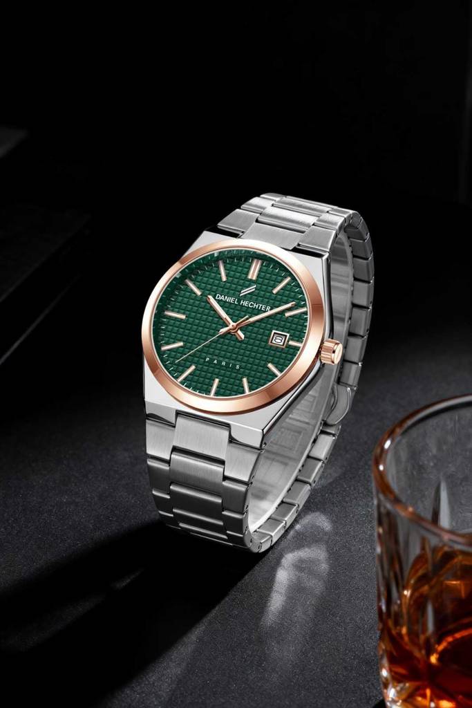 Daniel Hechter Paris Hoche Collection Formal Analog Watch For Men – Round Dial And Silver Stainless Steel Strap W : DHM1026-33