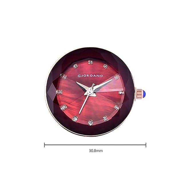 Giordano Eleganza Collection Round Analog Watch For Women, Diamond-Set With Metal Strap Ladies Water Resistant W : GZ-60014-11