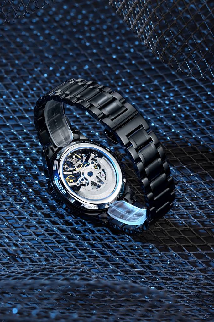 Premier Fortezza Collection Automatic Watch For Men With Skeleton Round Dial, Luminous Hands And Markers, Stainl : GZ-50225-11
