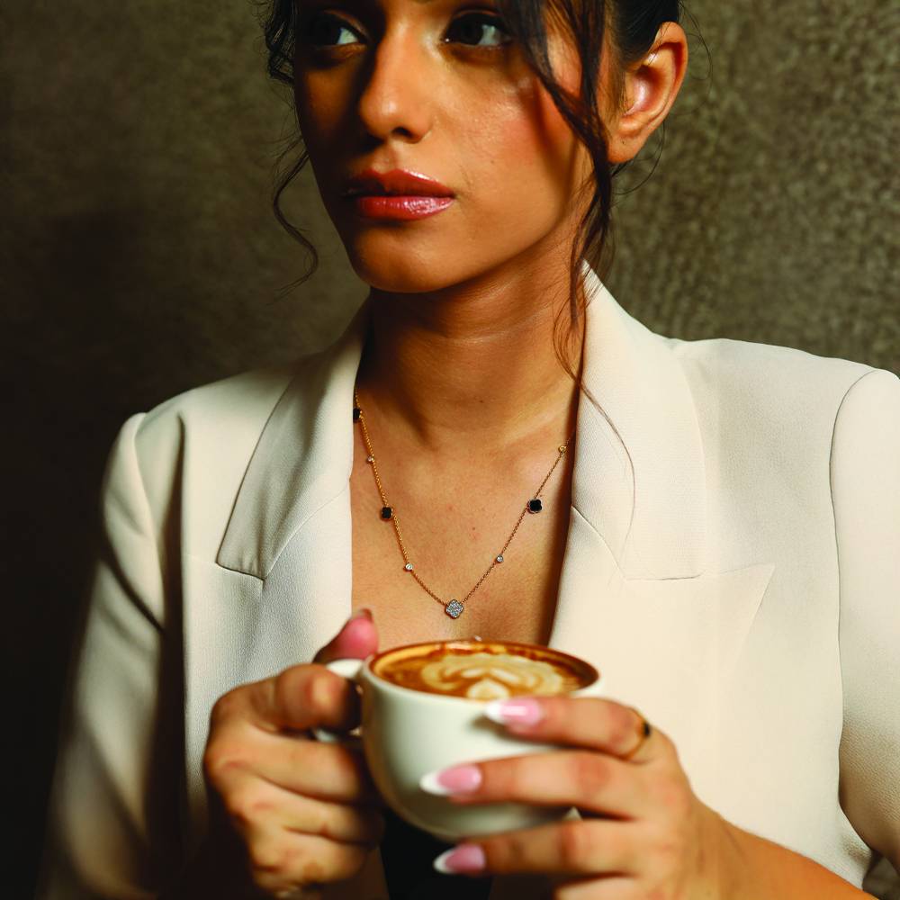 Midnight Enchanted - Lab Diamond Clover Necklace : LLNK0120