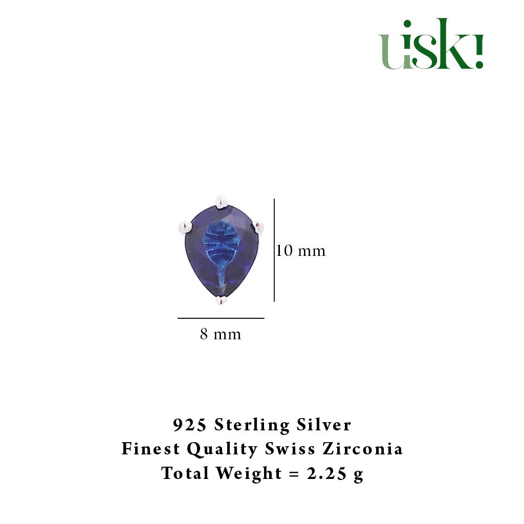 Iski Uski 925 Sterling Silver Eva Sapphire Drop Earrings