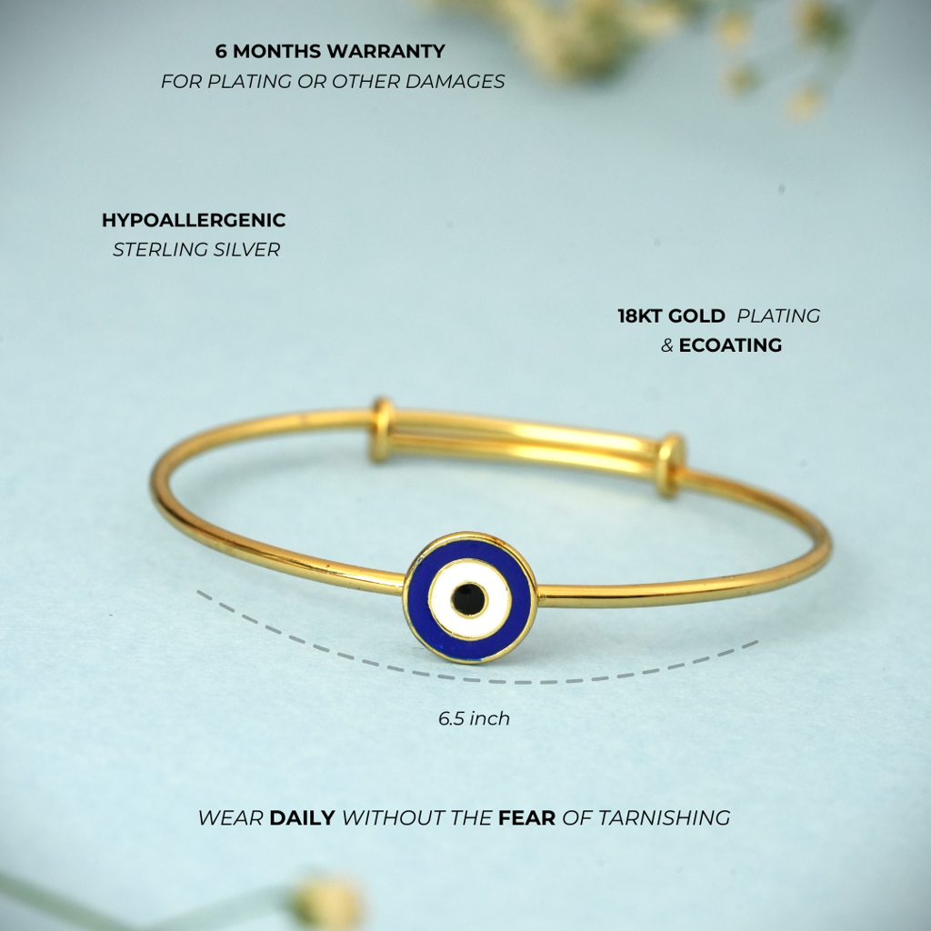 925 Silver Hypoallergenic Evil Eye Bangle For Kids : F1015EvilEye