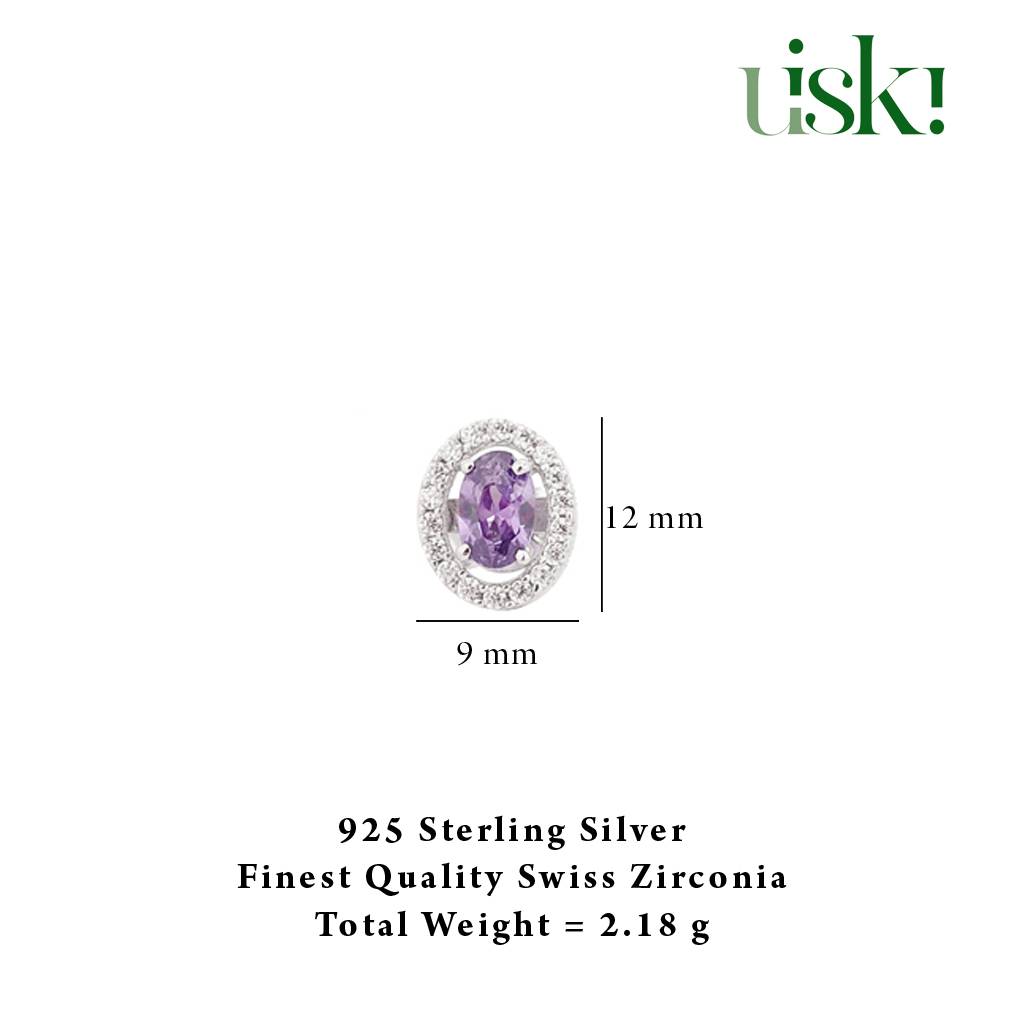 Iski Uski 925 Sterling Silver Maitri Amethyst Drop Earrings