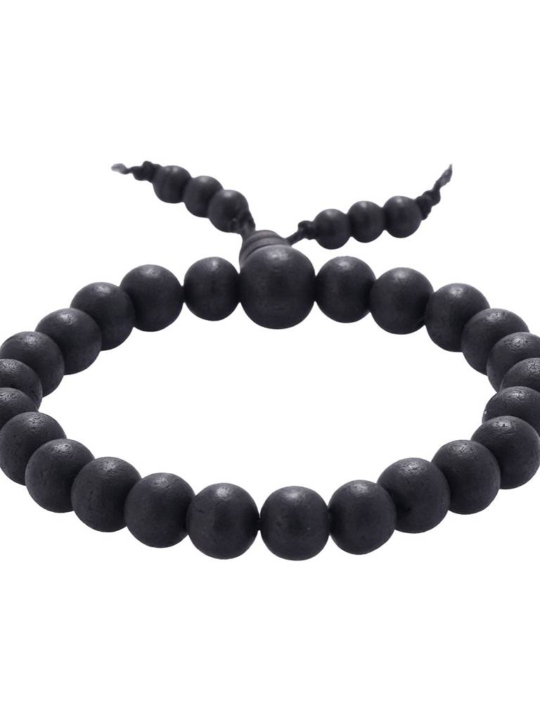 Karungali Mala Original Ebony Wood Beads With Lab Certificate Adjustable Bracelet. : STBR8227