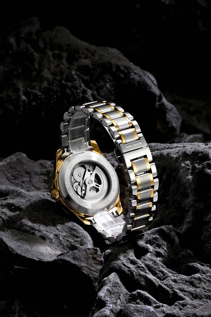 Paris Tech Collection Automatic Skeleton Wrist Watch For Men – Round Dial, Stainless Steel Strap, Mechanical Move : DHM1062-44