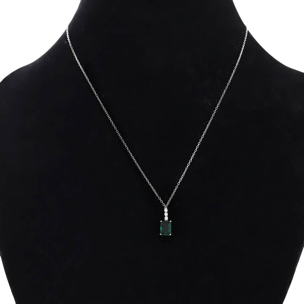 Iski Uski 925 Sterling Silver Victoria Emerald Pendant Set