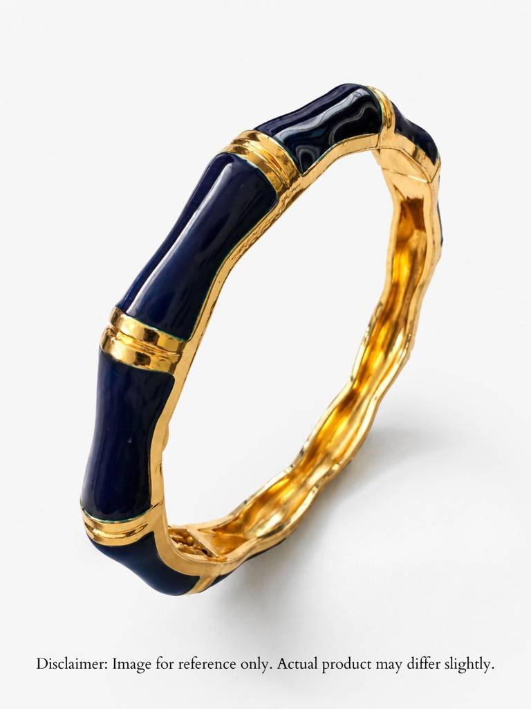 Notte Bamboo Enamel Bangle, 18K Gold-Plated : ATB1067BSB