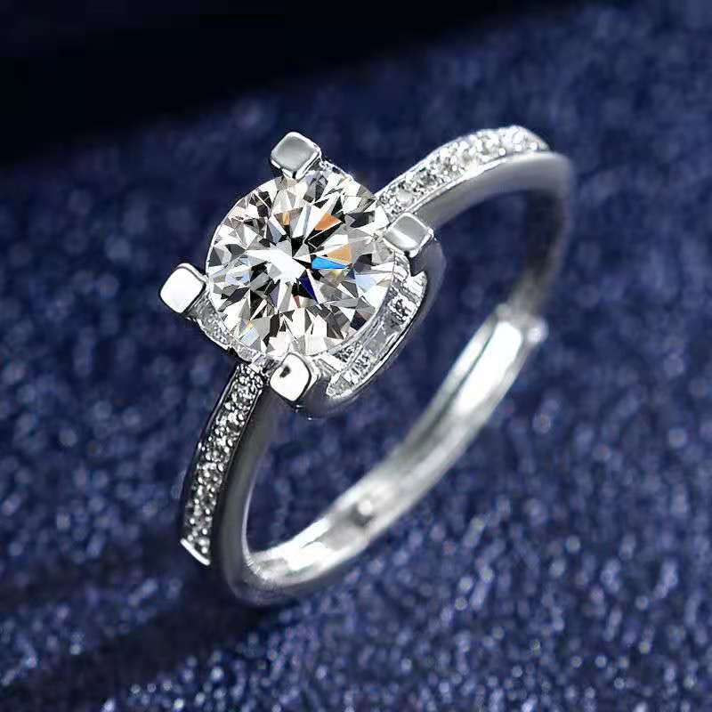 925 Sterling Silver 1 Ct. Gra Certified Moissanite Ring, Gift For Wife, Mother, Sister : BRDAMSR1C