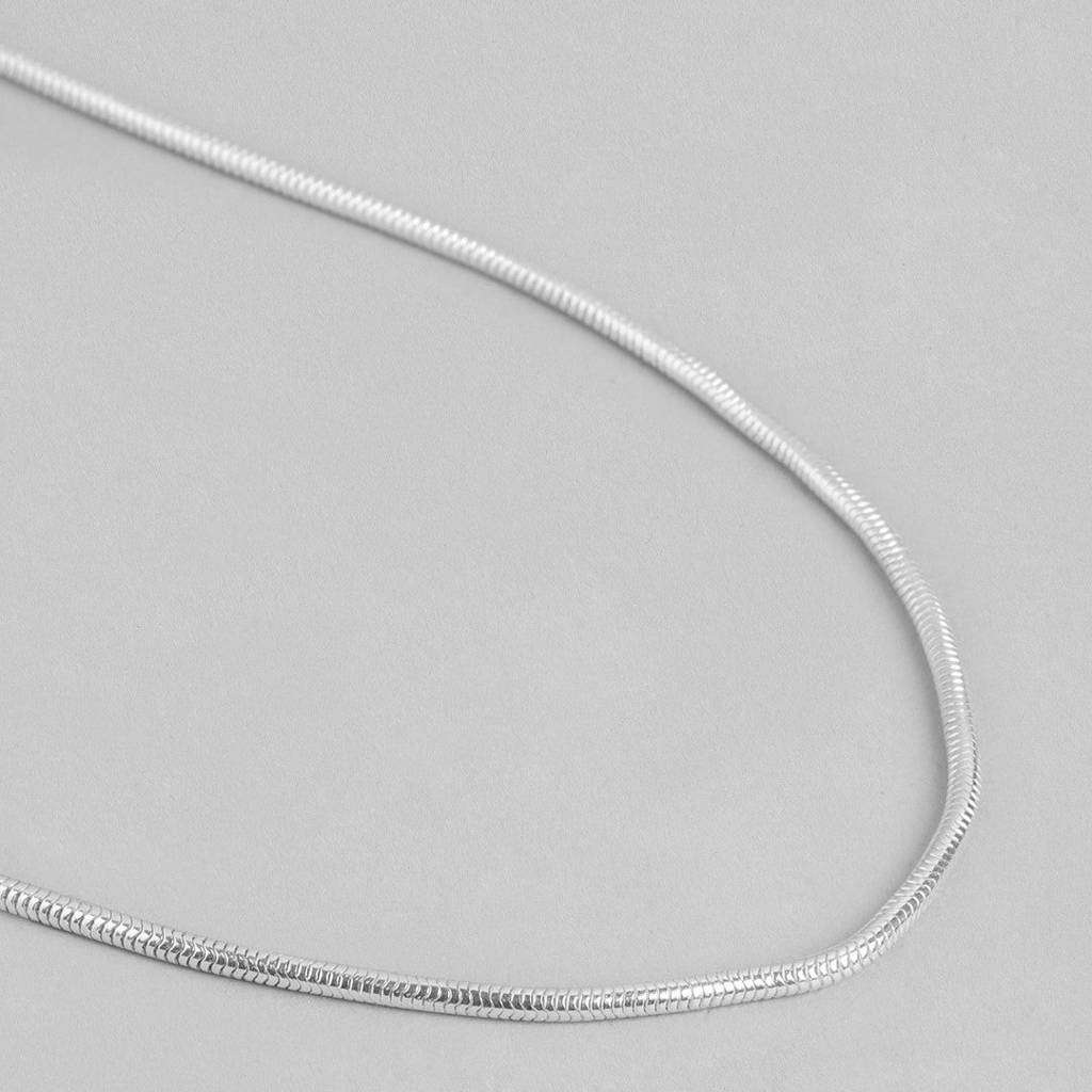 Serpentine Elegance 925 Sterling Silver Rhodium-Plated Snake Chain : CH-10049-S-18-INCH