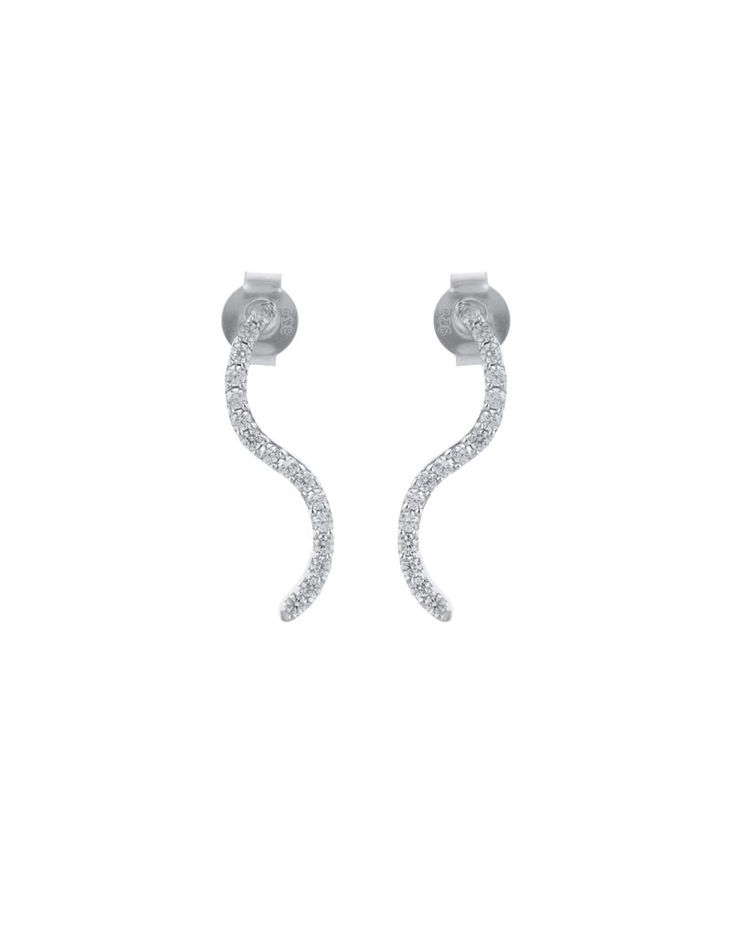 "Stylish Alphabet S Design Cz Stone Pendant & Earrings Jewelry Set : JS-10007-R