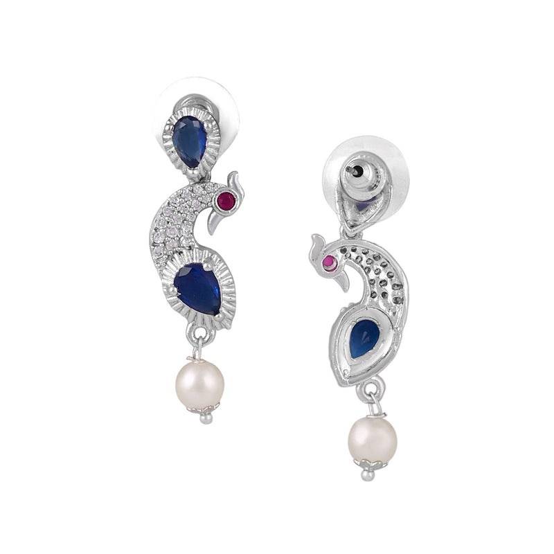 Morbagh Party Wear Dazzling Cz Necklace Set : AD-910-IRBLNKER