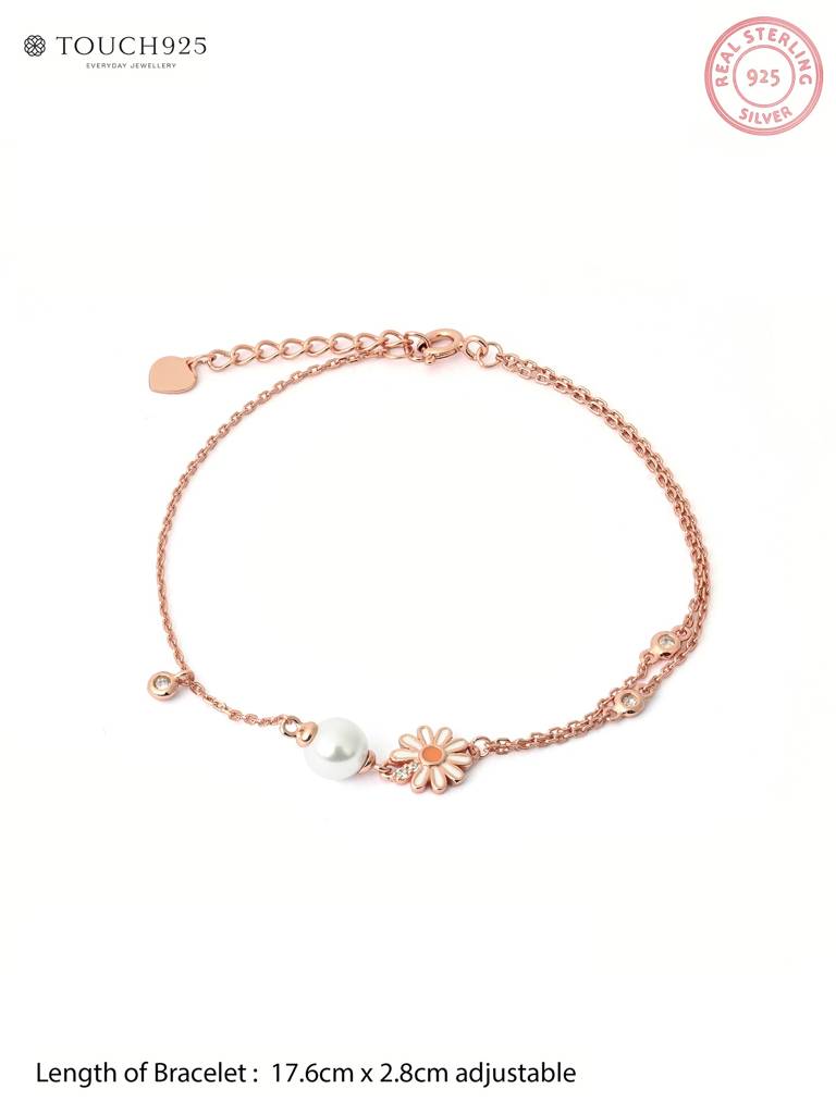 Daisy Pearl Charm Bracelet : HYLB3090