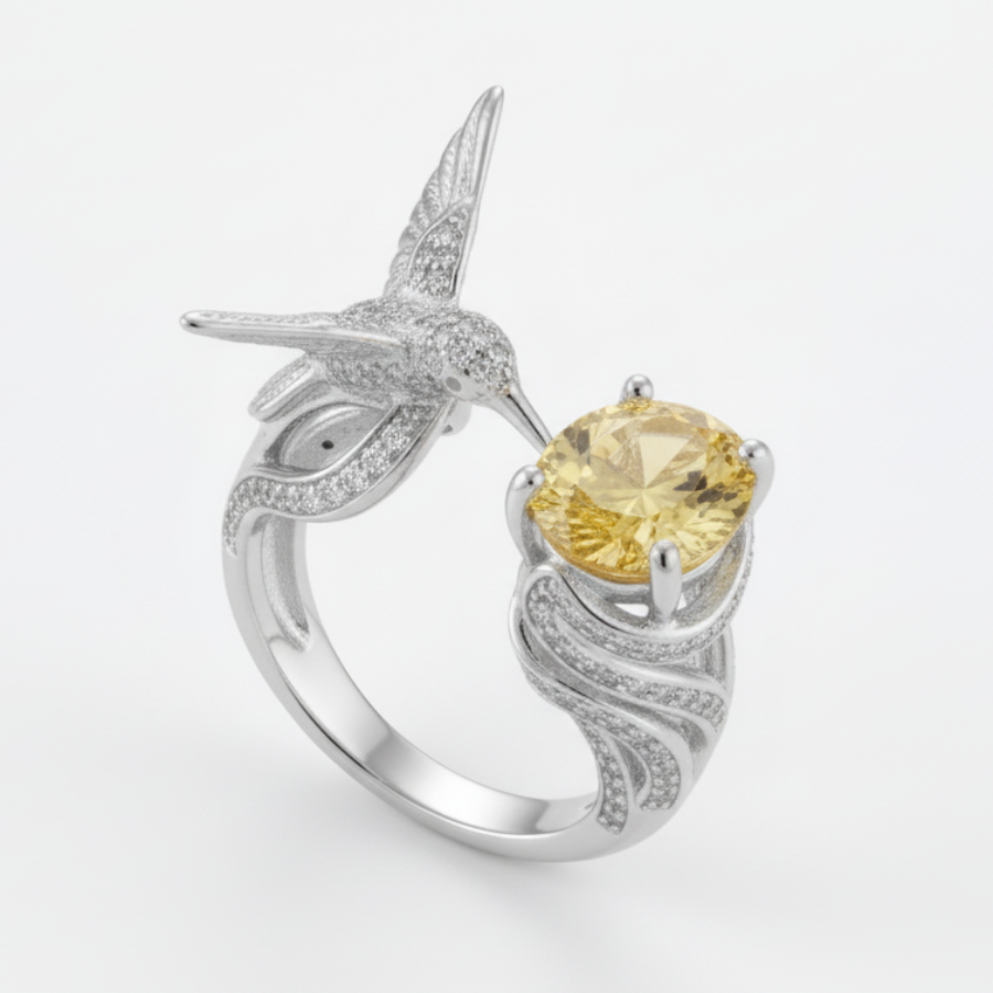 Feather Wing Silver Plated Ring For Women | Artistic Symbolic Fashion Ring : 5165732151