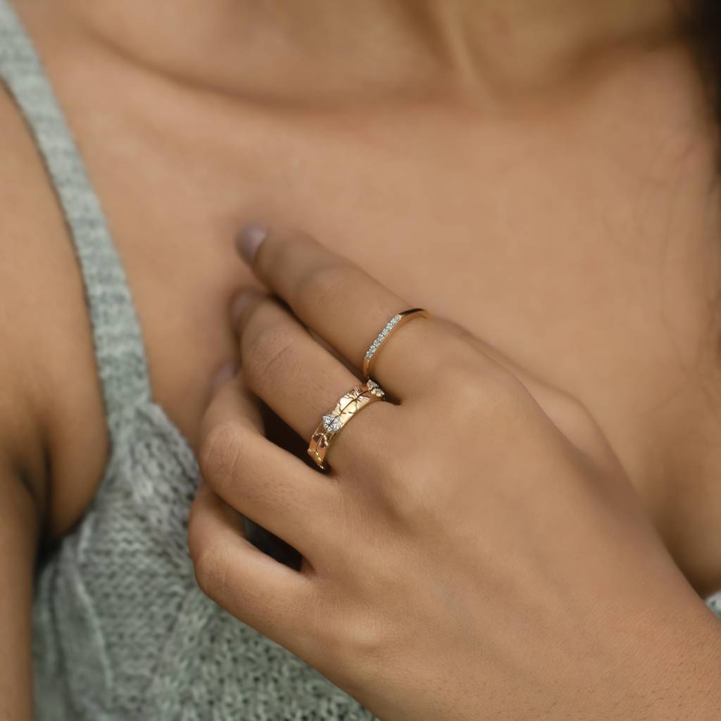Lucky Stack - Lab Diamond Clover Ring : LLRG0110