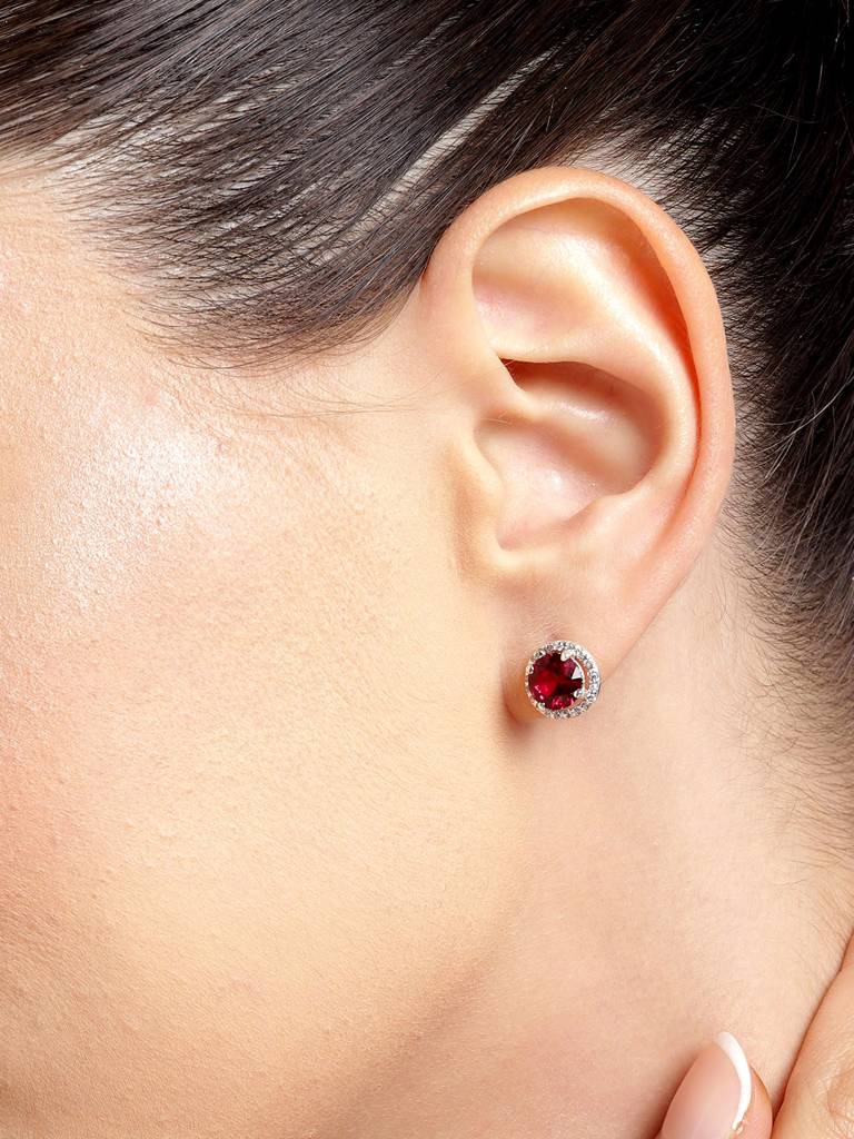92.5 Silver Red Stone Earrings : 92.5 Silver Red Stone Earrings : 92.5 Silver Red Stone Earrings : 92.5 Silver Red Stone