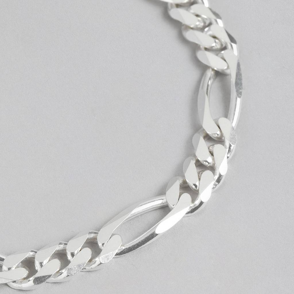 Timeless Silver Elegance 925 Sterling Silver Plated Bracelet For Him : BR-80300-S
