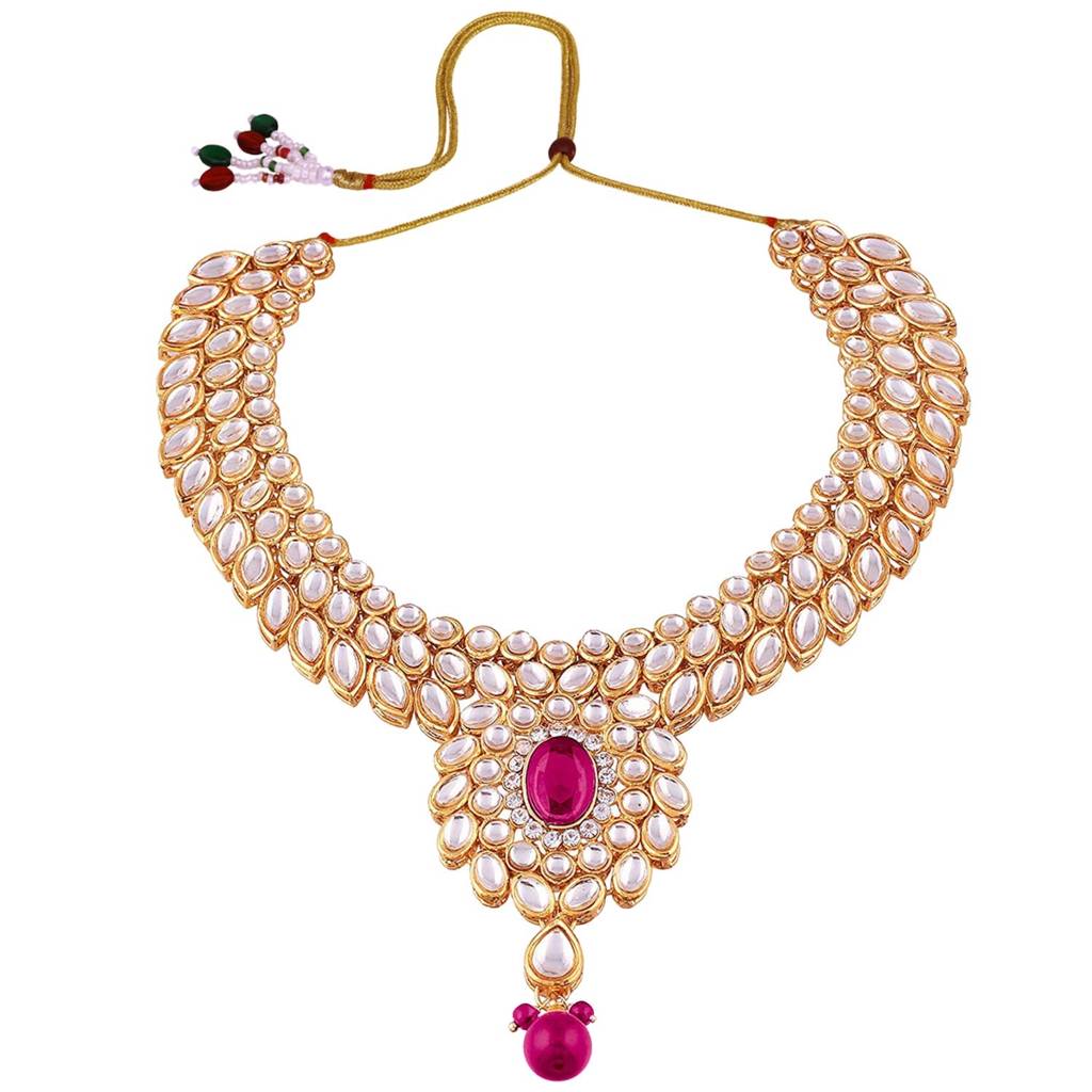 Peora Indian Traditional Gold Plated Kundan Blue Jewellery Set With Earrings Maang Tikka For Women Girls : PF37NIJ319RP