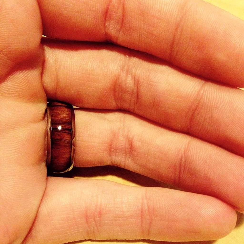 8Mm Santos Rosewood Wood Titanium Band For Men Engagement Ring : PX8R05-11