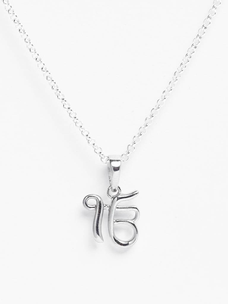 925 Silver Platinum Plated Ek Onkar Religious Men Pendant Necklace With Chain Gift For Men & Boys : CSMNP7