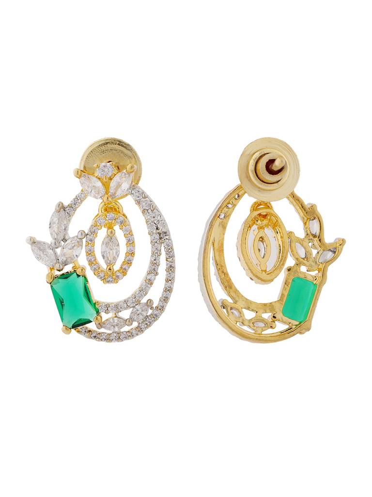 Gold Elegance Emerald Aura American Diamond Pendant Set : 8905124569704