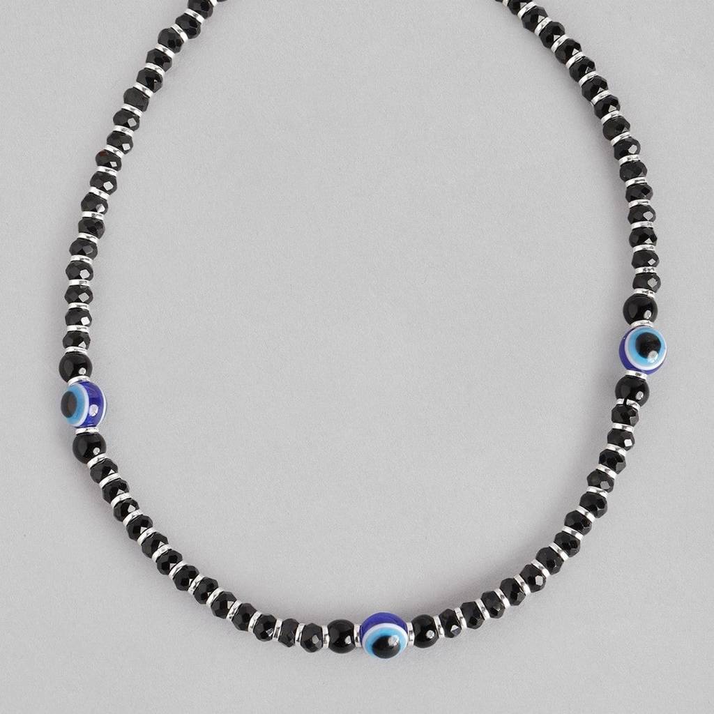 Stylish Evil Eye 925 Sterling Silver Anklet : ANK-60075-PAIR