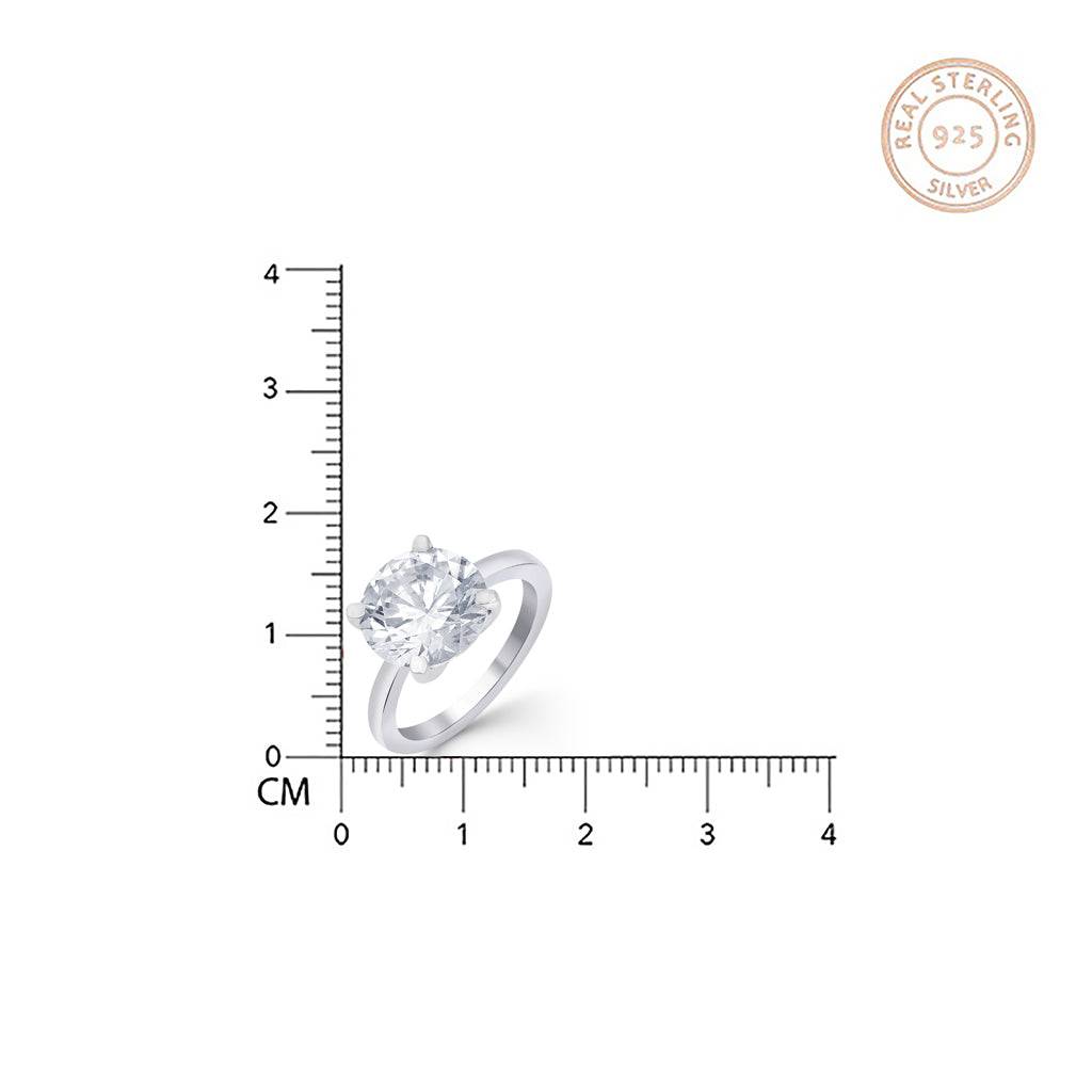 Silver Attracted Zircon Ring : ZLR-1033