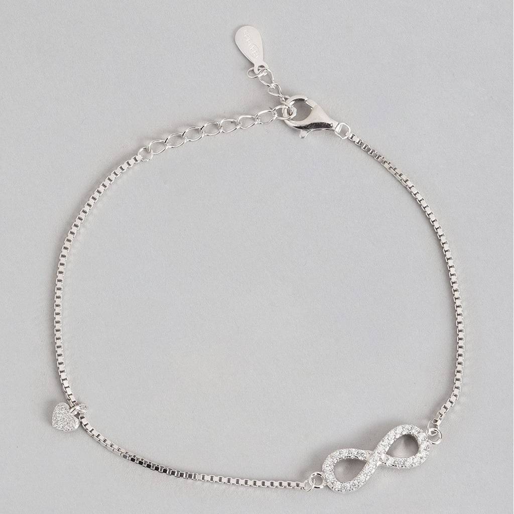 Silver Minimal Infinity 925 Silver Bracelet : BR-80073